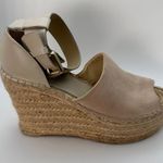 Marc Fisher LTD Women's Espadrille Platform Wedge Sandals Beige Leather Size 6.5 Photo 7