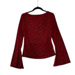 XScape  Red Sparking Blouse Bell Sleeve Vintage 90s WhimsiGoth Vampire Size Small Photo 7