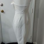 Boohoo Bandeau Woven Belted Midi Ivory Sheath Dress 6 Party Coquette Girl NEW Photo 1