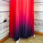 Colorful Ombré Pleated Backless Maxi Dress Pink Size L Photo 3