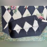 Vintage 80s Ninon de Lenclos diamond floral knit tunic sweater, size large Gray Photo 8