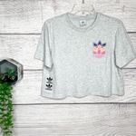 Adidas  Heather Gray Cropped T-Shirt with Colorful Logo Size Large Photo 11