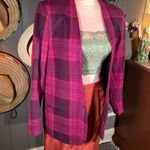 Vintage Plaid Pink & Violet Wool Blend Blazer Size 12 Photo 4