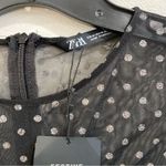 ZARA NWT  Swiss Dot Mesh Tulle Ruched Mini Dress Size M Sheer Party Going Out Photo 8