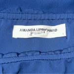Amanda Uprichard  Women’s Size S Blue Strapless Ruffle Front Side Top Blouse Photo 5