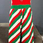 Women’s Spadehill Festive Striped One Piece Sweater Jumpsuit Candy Cane Size L Red Size L Photo 0