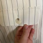 Talbots NWT Women’s Cropped Blazer Jacket Sunny Pinstripe White Linen Blend Photo 3