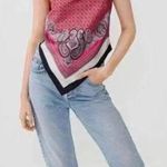 ZARA  pink bandana pattern top in size xs-s Photo 5
