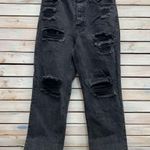 No Boundaries  Distressed Black Button Fly High Rise Straight Grunge 90s Jeans 9 Photo 3