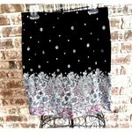 J.Jill  Elastic Stretch Skirt Petite 8 Black Pink Floral Spring Summer Co… Photo 1