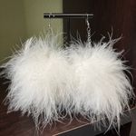 iHeartRaves BrittsBlossoms Fluff White Feather Stash Earrings Photo 0