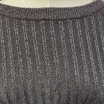 Leroy‎ Knitwear Vintage Boat Neck Dolman Shimmer Striped Grey Sweater Womens Med Gray Photo 2
