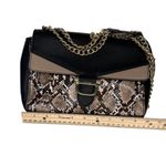 Nine West  Women’s Black beige snakeskin, faux leather handbag with Chain strap Photo 7