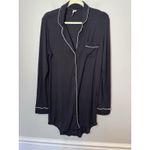 Nordstrom  Black Tencel Pajama Dress Long Sleeve Sz S Photo 2