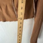 Gaze Shirt Womens Large Brown Long Sleeve Lettuce‎ Hem Ribbed Top Forest Fairy Photo 4