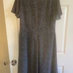 Lauren Ralph Lauren Blue & Brown Leaves Tie Front Back Zip Midi Dress 14 Photo 0