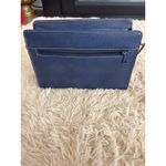 Esprit Vintage y2k 80' Navy Blue Leather Crossbody Shoulder Bag With Brown Trim Photo 2
