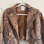 Le lis Tan Faux Leather Jacket Photo 0