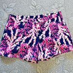 Lilly Pulitzer Hazelle Stretch Beyond The Sea Athletic Split Front Shorts Sz 6 Photo 1