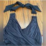 Spanx  Swim Tankini Womens 8 Black Swim Suit Halter Top ONLY Gold Detail NWT Photo 3
