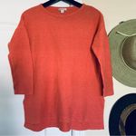 Loft MERONA Ribbed Knit 3/4 Sleeve Sweater Blouse Top - Salmon/Coral Pink | Size: M Photo 0