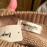 IMPRESSIONS chunky metallic animal pattern sweater Tan Size M Photo 4