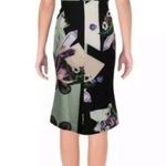 Bariano Australia Black Floral Tulip Hem Sheath MIDI Dress Size L Photo 1