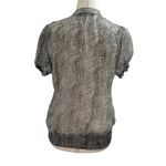 ZARA Sheer Black & White Button Front Ruffles Top Size Medium | 44-52 Photo 1