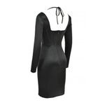 House Of CB NWT Grazia in Black Disco Satin Corset Fitted Mini Dress S Plus Cup Photo 3