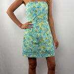 Lilly Pulitzer Vintage Y2K  Fans Cotton Summer Mini Dress in Blue‎ Green Size 2 Photo 0