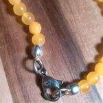 Tiger's Eye Stainless Steel Pendant Necklace with Beaded Yellow Quartzite Photo 10