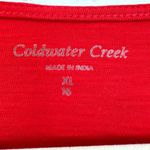 Coldwater Creek  Women's Long Sleeve T Shirt Size XL Embroidered Snowflake Red Photo 1