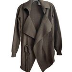 Vintage Jean Paul Gaultier Belt Tie 100% Wool Cardigan Sweater Size Medium Brown Photo 0