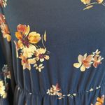 French Grey  Murphy XL Maternity Navy Blue Floral Brushed Knit Dress Photo 8