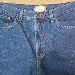 L.L. Bean Flannel Lined High Waist Mom Jeans Size 14 petite Fisherman Core C24 Blue Photo 2