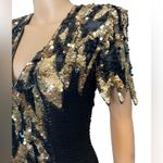 Glitz Black Tie Silk Gaudy  Glam Hollywood Formal Special Occasion Beaded Dress Photo 1