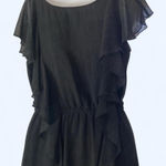 BCBG Black sleeveless dress with ruffles, fully lined S Photo 0
