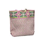 Vera Bradley Quilted "Pinwheel" Tote Handbag Green Pink Medium Bag Bohemian Photo 2