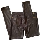 7 For All Mankind black faux leather zip front skinny pants Photo 5