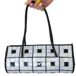 Vintage 80s Mother of Pearl Barrel Bag Black Photo 2