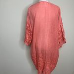 NWT Coral Coverup Boho Kimono Jacket Embroidered Sz S M Orange Size M Photo 1