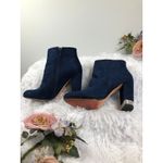XOXO Yardley Dress Boots Navy Faux Suede Rhinestone Heels Size 9M Zipper Side Photo 5