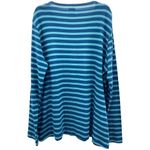 Duluth Shirt Womens Teal Stripe Scoop Neck Long Sleeve Pullover Tee XL Blue Photo 1