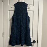 Free People Amelia Blue Damask Pattern 60s Style Drop Waist Mini Dress Size L Photo 7