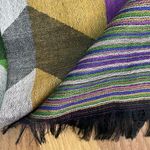 Girnar Shawl Scarf 100% New Wool Purple Green Grey Royal Blue Bronze 28” x 84” Photo 4