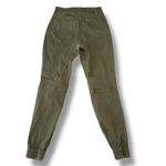 Spanx  Women Olive Green Cargo Jogger Pants M M Elastic Waist Ankle Zip Photo 5