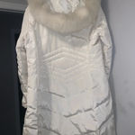 Oscar de la Renta Y2k  down feather long puffer fox fur jacket L winter holiday Photo 14