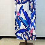 Farm Rio NWOT  Linen Off-White Blue Foliage Maxi Dress Size L Photo 7