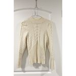 Marled Cream Mock Neck Sweater M Cable Knit Cozy Fall Winter Style Size M Photo 8