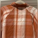SO Orange Pumpkin Color Plaid Flannel Size L Longsleeve Button Up Shirt Photo 2